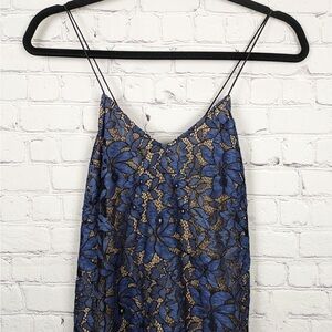 Moulinette Soeurs Elegant Blue Lace Maxi Dress